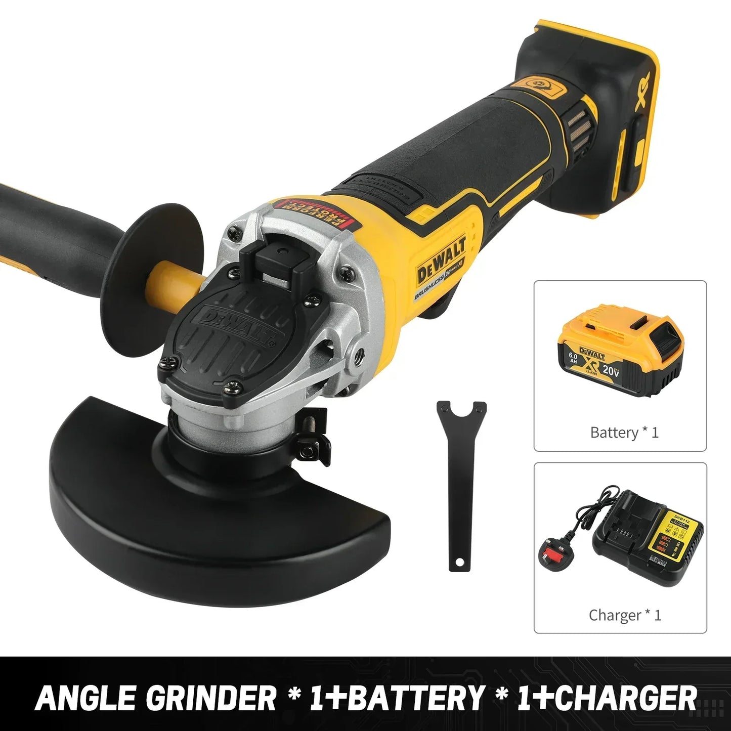 DEWALT Compatible DCG406 Cordless Angle Grinder, 5-inch Brushless 9000 RPM 20V Power