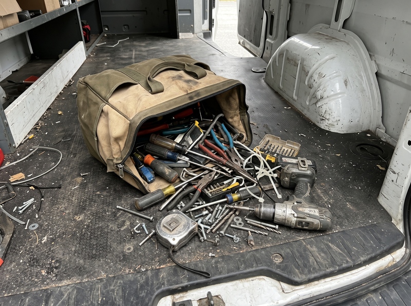 The old open tool bag