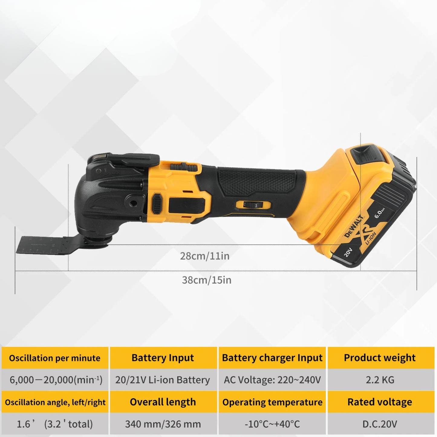 20V Cordless Brushless Oscillating Multi-Tool Quick Release Electric Trimmer Renovator