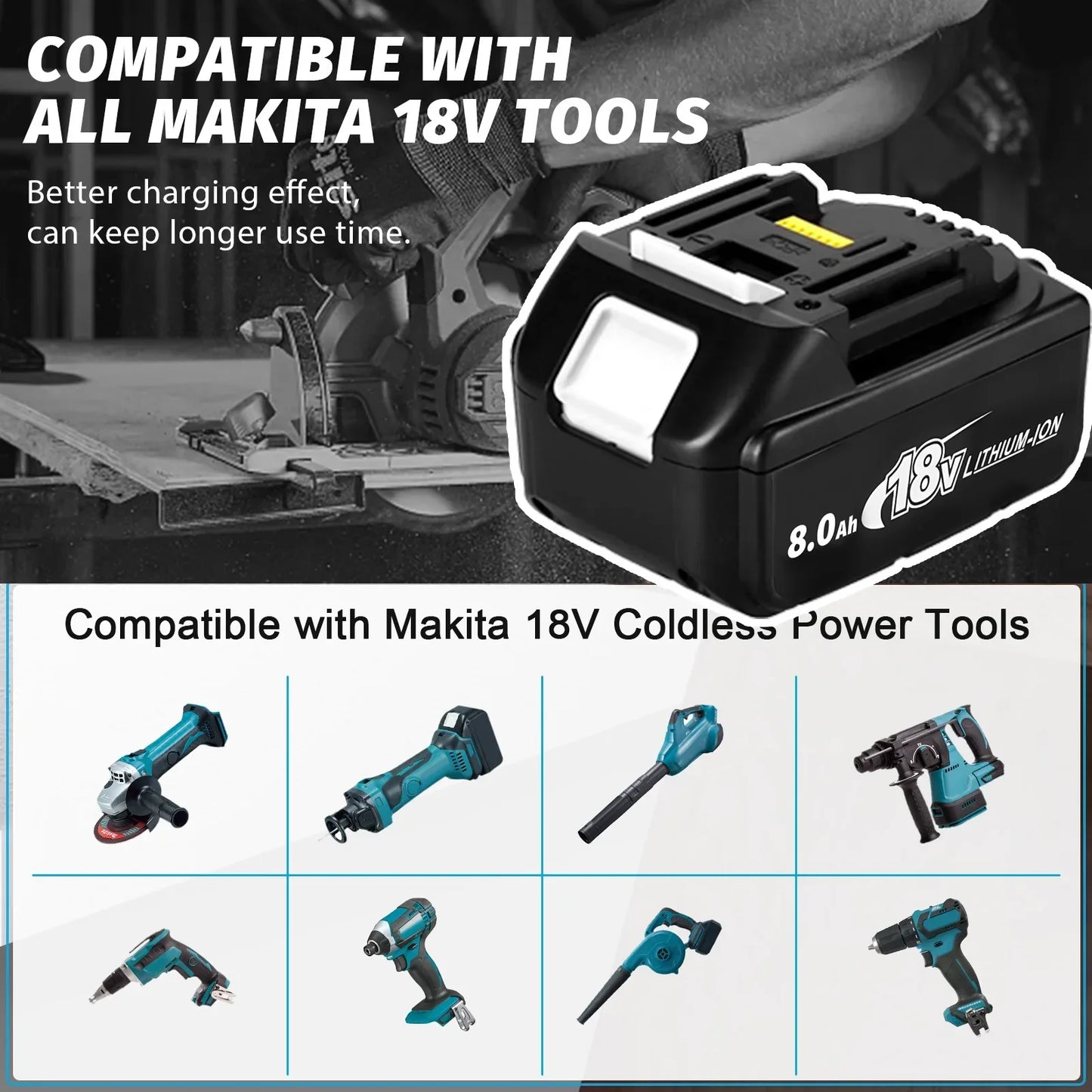 x4 PowerMax 18V Makita Battery Pack 8ah