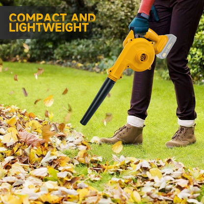 Clearing leaves on a lawn – DeWalt-compatible