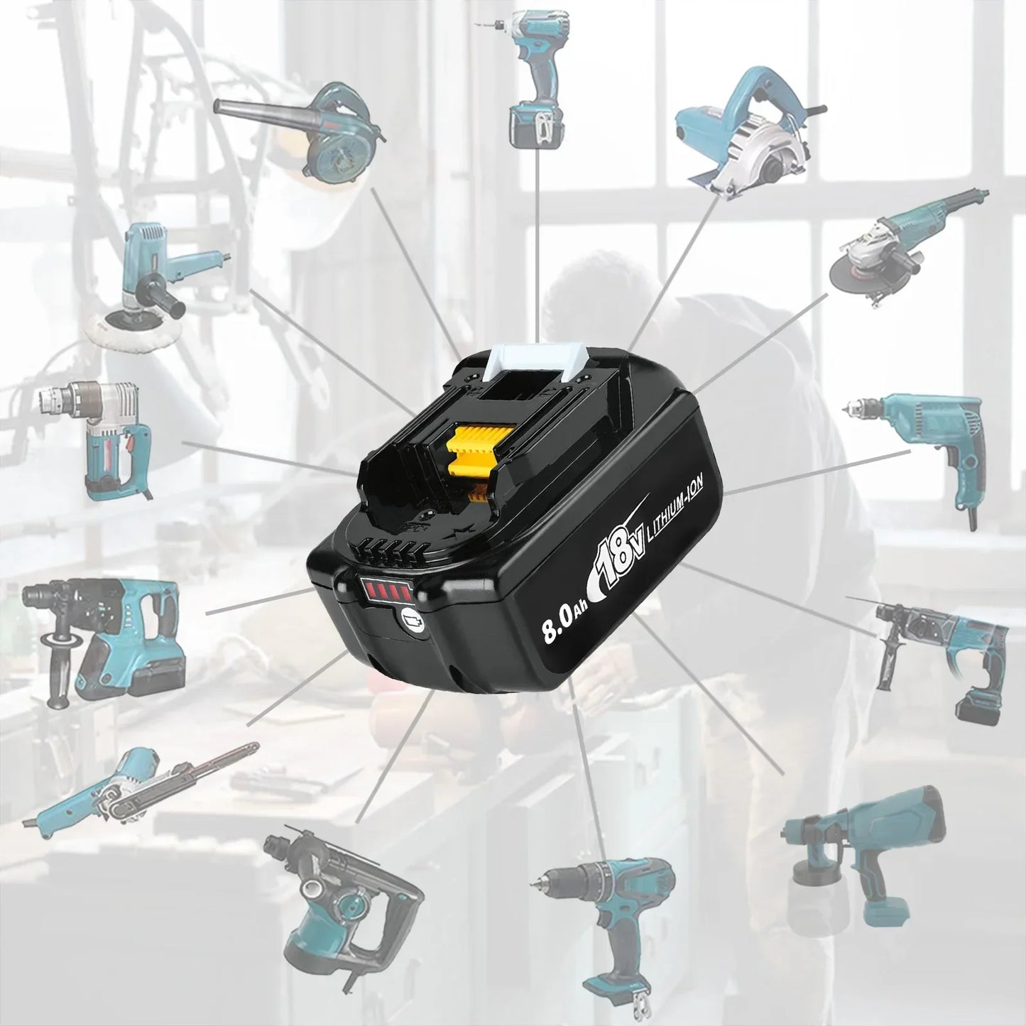 x2 PowerMax 18V Makita Battery Pack 8ah