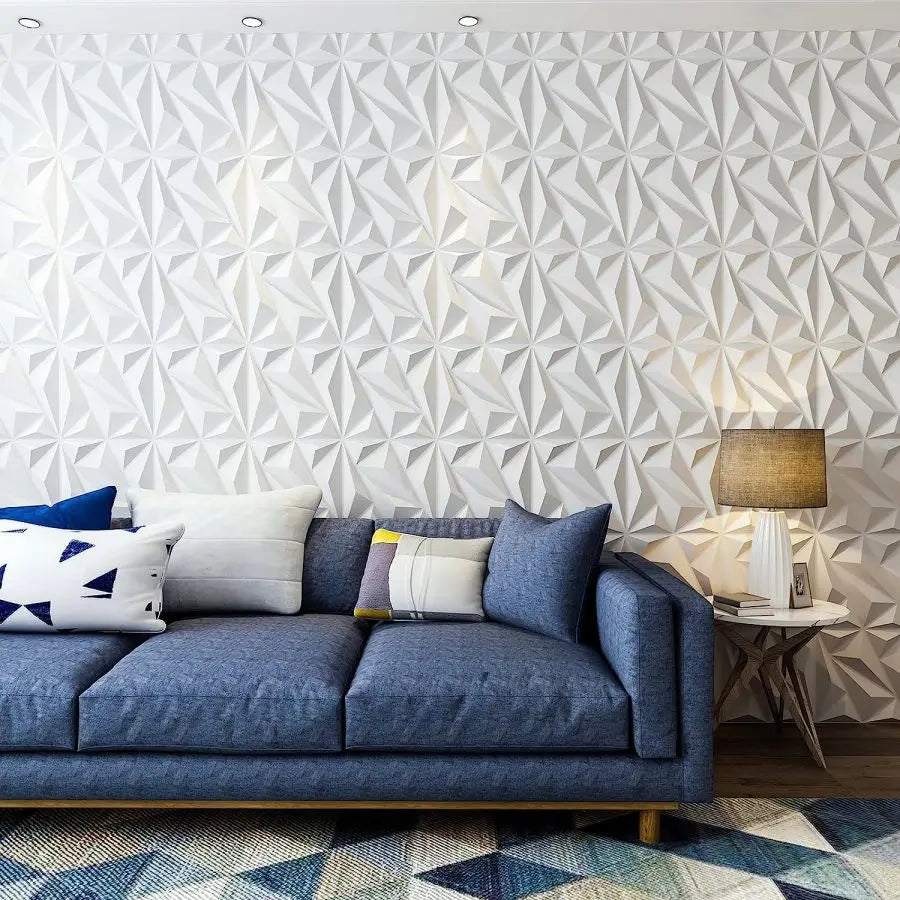 3D Textured PVC Wall Panels 12-20 Pack 11.81x11.81in Modern Style