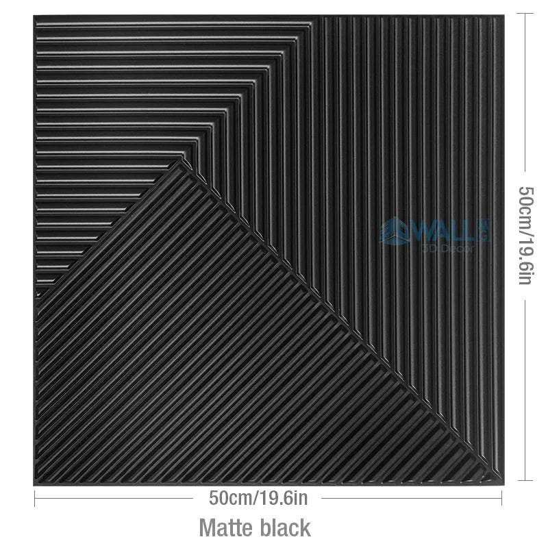 3D Geometric PVC Wall Panel Pack of 12 19.6x19.6in Modern Style