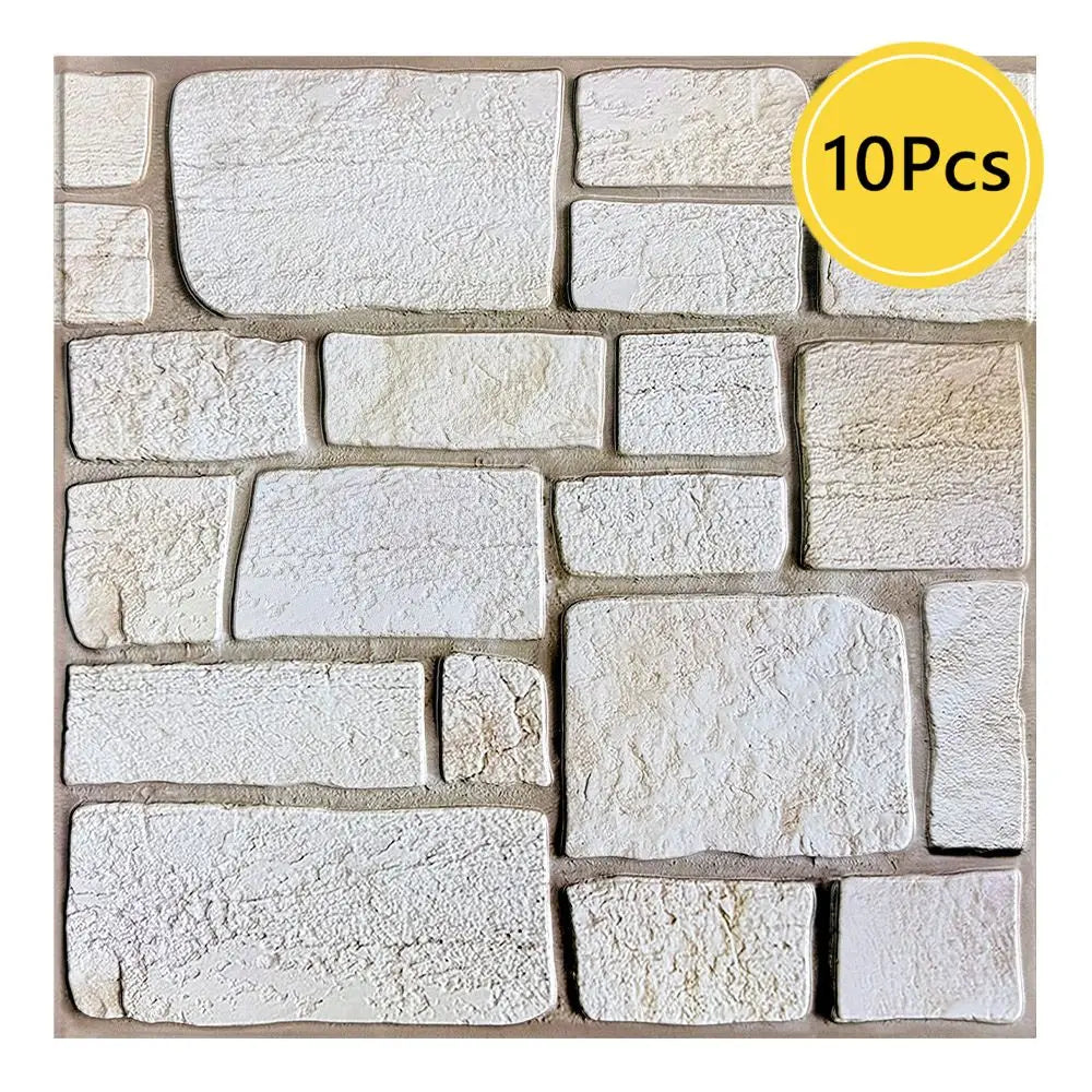 3D Faux Stone Self-Adhesive Wall Panels 10-Pack 9.7sqft Vintage Style