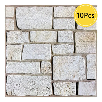 3D Faux Stone Self-Adhesive Wall Panels 10-Pack 9.7sqft Vintage Style