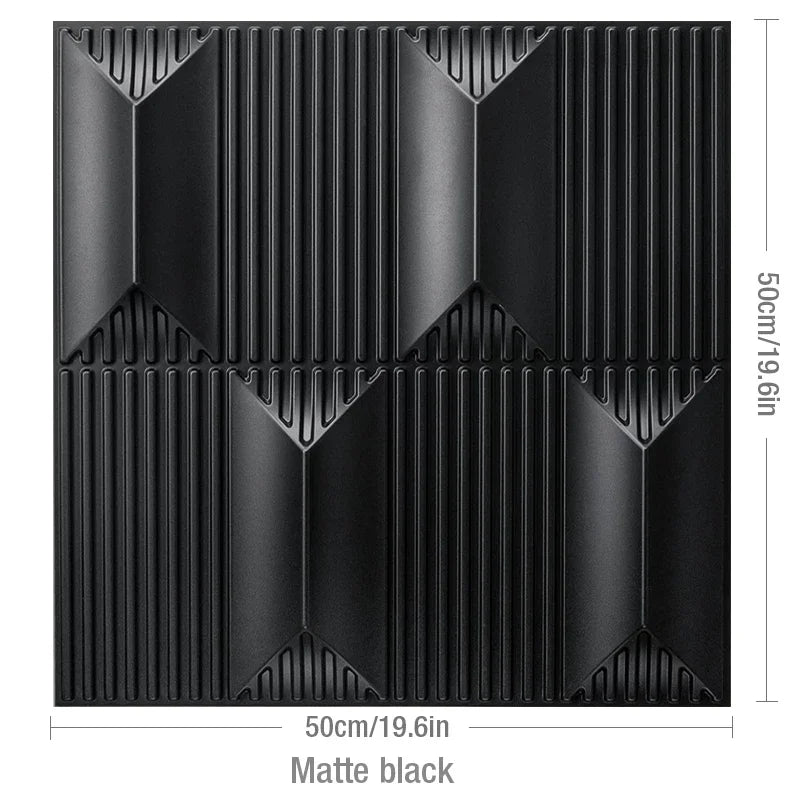 3D Geometric PVC Wall Panel Pack of 12 19.6x19.6in Modern Style