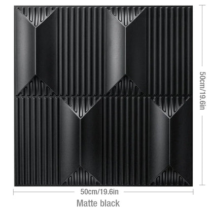 3D Geometric PVC Wall Panel Pack of 12 19.6x19.6in Modern Style