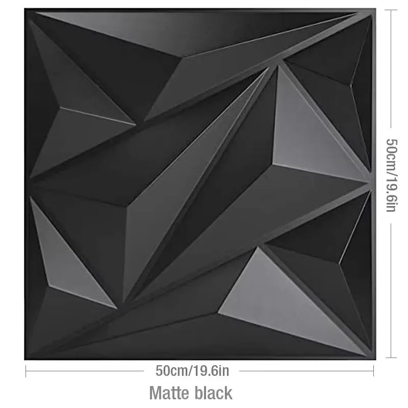 3D Geometric PVC Wall Panel Pack of 12 19.6x19.6in Modern Style
