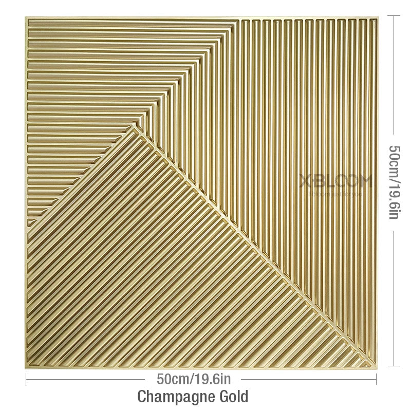 3D Wave Stripe PVC Wall Panel Pack of 4 19.6x19.6in Modern Style