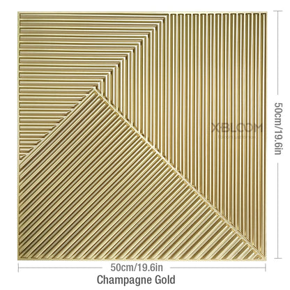 3D Wave Stripe PVC Wall Panel Pack of 4 19.6x19.6in Modern Style