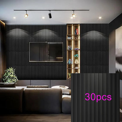 3D Geometric PVC Wall Panels 30-Pack 11.8x11.8in Modern Style Waterproof