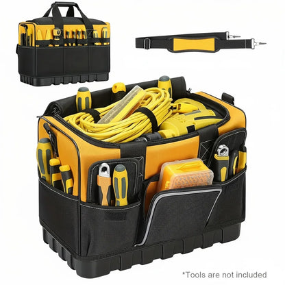 Wide mouth tool bag packed with tools – Wide Mouth Tool Bag with Moulded Base, 16in/20in