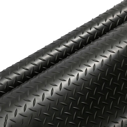 3mm Checker Rubber Flooring Mat Heavy Duty Diamond Pattern 78.7x19.7in Black