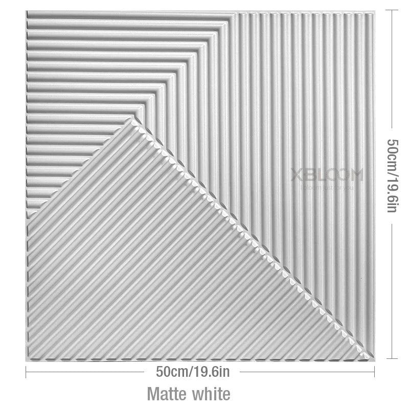 3D Wave Stripe PVC Wall Panel Pack of 4 19.6x19.6in Modern Style