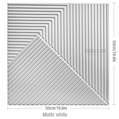 3D Wave Stripe PVC Wall Panel Pack of 4 19.6x19.6in Modern Style