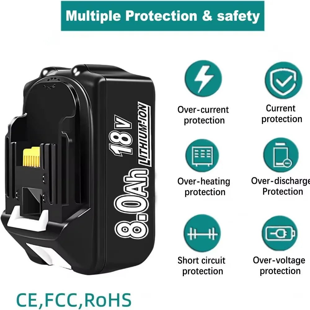 18V Replacement Battery for BL1860 BL1850B BL1840 BL1830 Power Tools