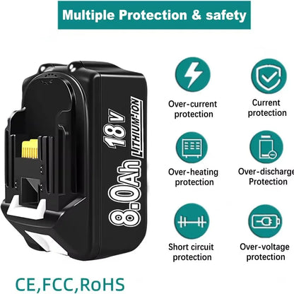 18V Replacement Battery for BL1860 BL1850B BL1840 BL1830 Power Tools