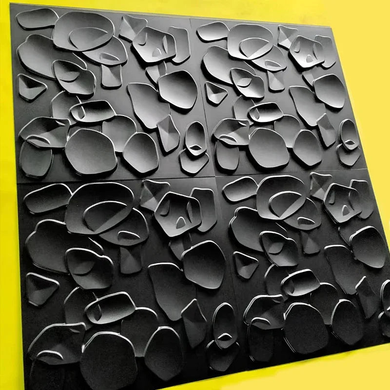 3D Geometric PVC Wall Panel Pack of 12 19.6x19.6in Modern Style