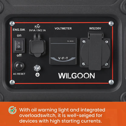 1000W Portable Inverter Generator 105cc 4-Stroke Gasoline 230V AC USB for Camping Motorhome