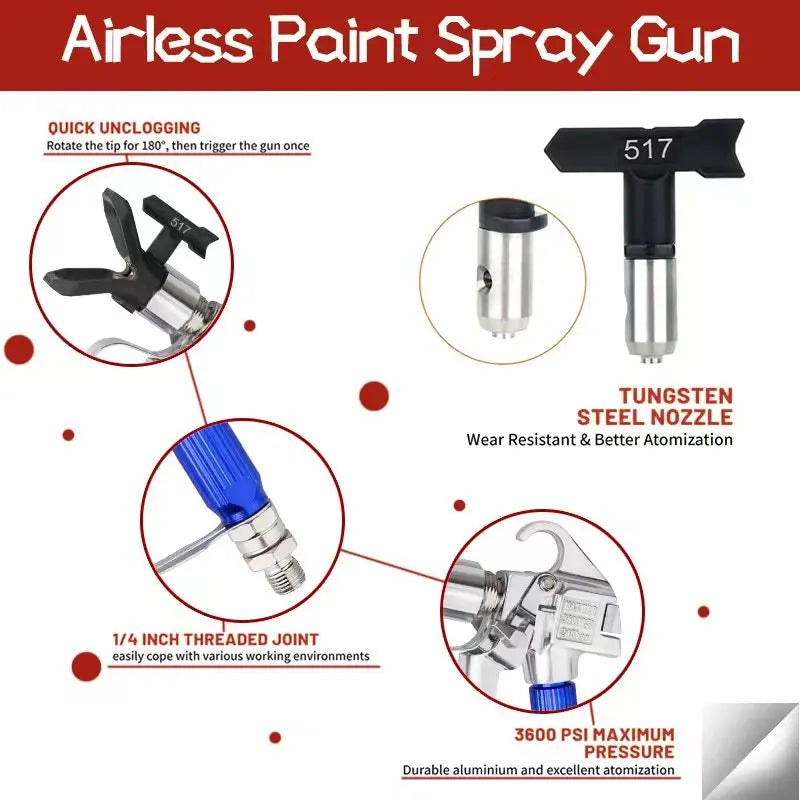 12-Piece Airless Spray Gun Set with Nozzle Guards Tips & Filters