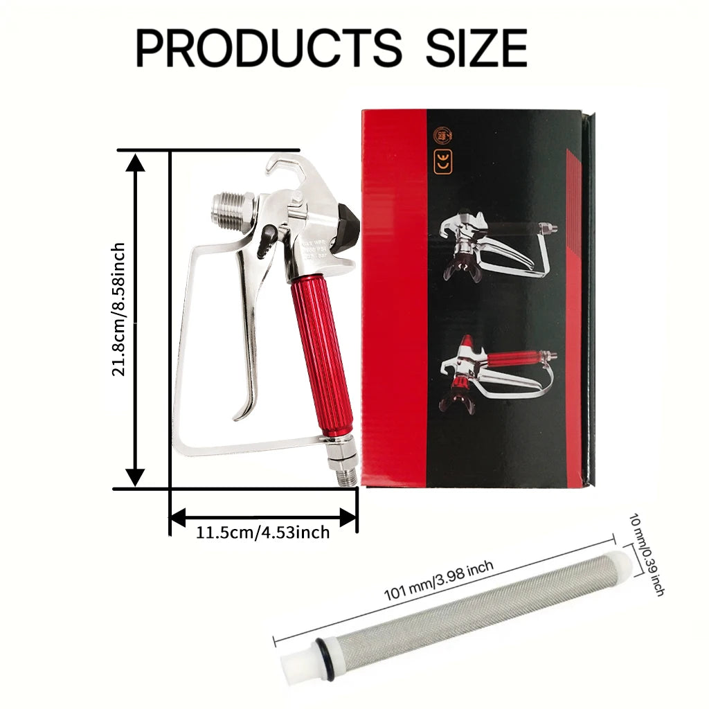 Airless Paint Spray Gun with 517 Nozzle & Hand-Twist Protective Cover