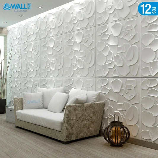 3D Geometric PVC Wall Panel Pack of 12 19.6x19.6in Modern Style