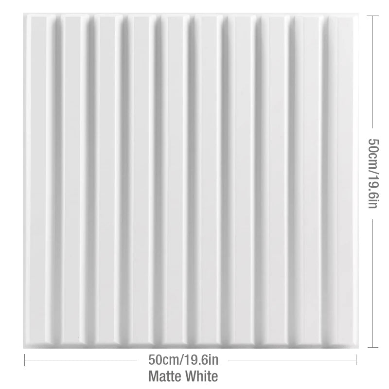 3D Wave Stripe PVC Wall Panel Pack of 4 19.6x19.6in Modern Style