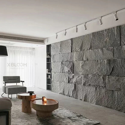 3D Stone Brick PVC Wall Panel Pack of 4 11.8x11.8in Modern Style
