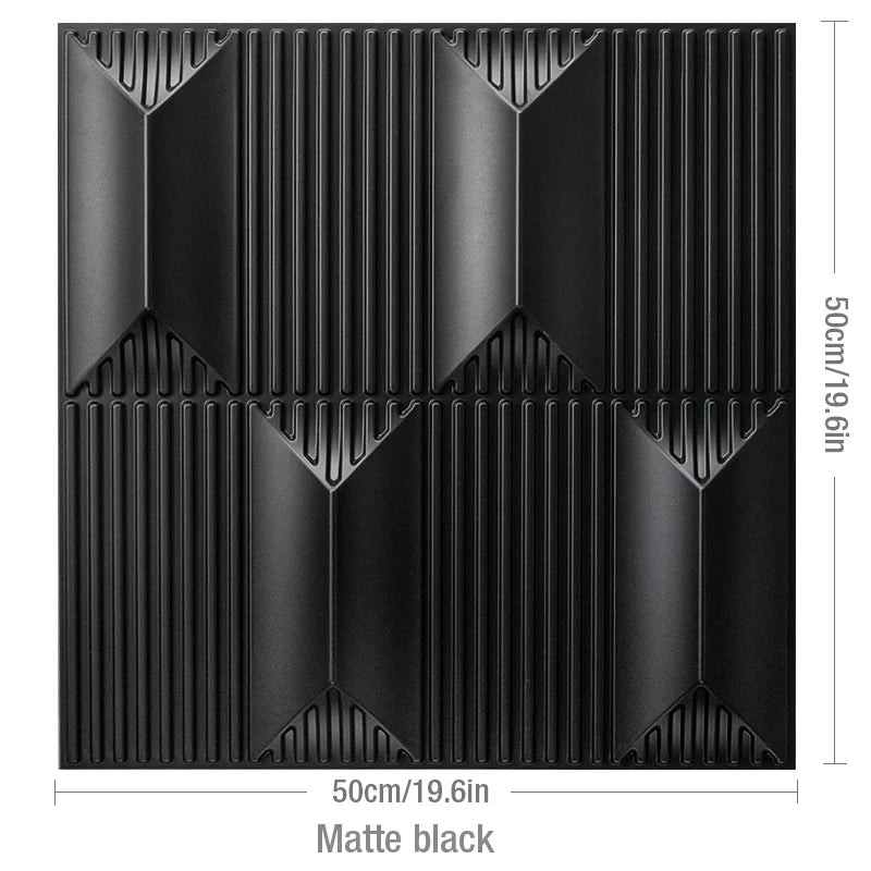 3D Wave Stripe PVC Wall Panel Pack of 4 19.6x19.6in Modern Style