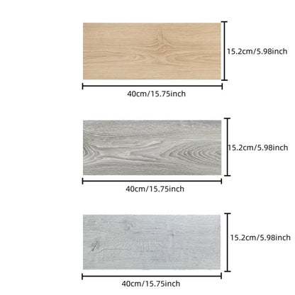 10-Pack Self-Adhesive PVC Floor Stickers 15.75x5.98in Wood Grain Waterproof