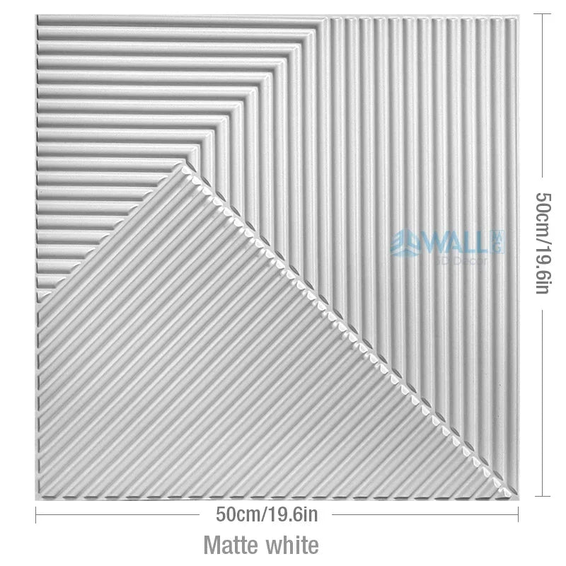 3D Geometric PVC Wall Panel Pack of 12 19.6x19.6in Modern Style