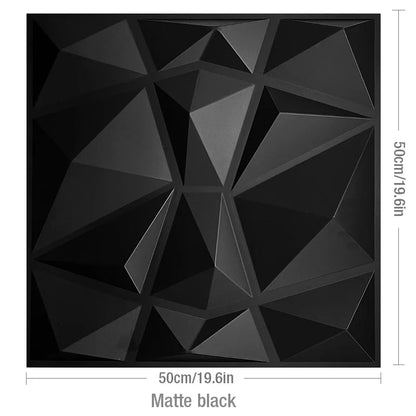 3D Geometric PVC Wall Panel Pack of 12 19.6x19.6in Modern Style