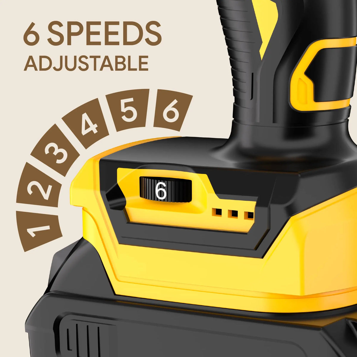 6 speeds – DeWalt-compatible