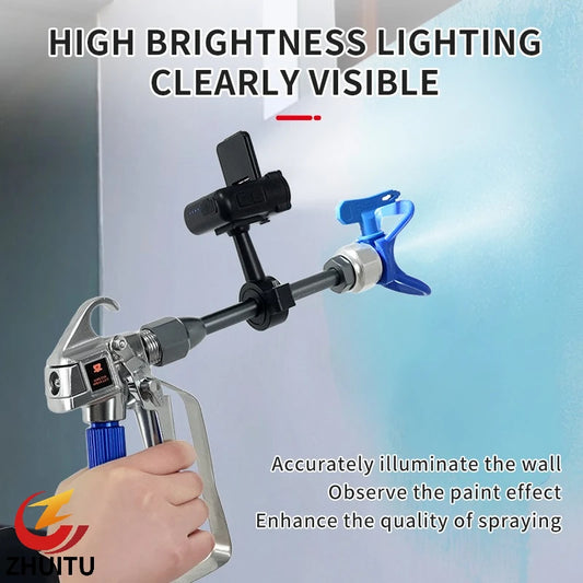 Airless Spray Gun LED Auxiliary Light with Intelligent Sensor Rechargeable Work Light for 12/16/18/22mm Rod Mount