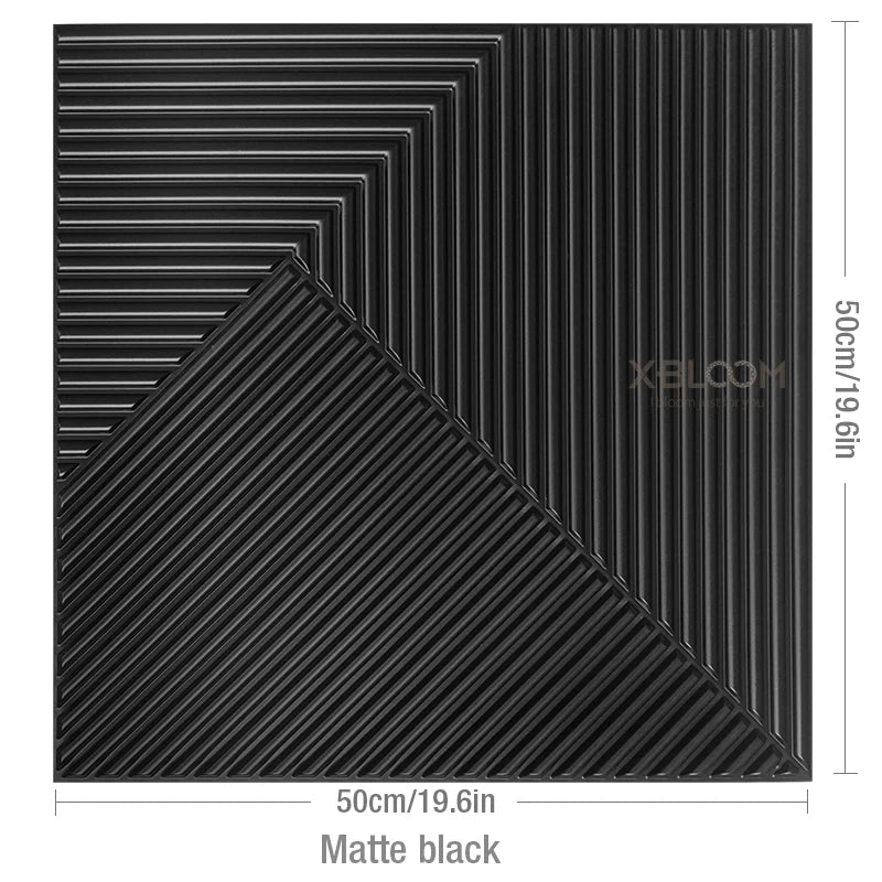 3D Wave Stripe PVC Wall Panel Pack of 4 19.6x19.6in Modern Style