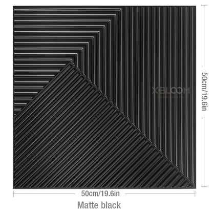 3D Wave Stripe PVC Wall Panel Pack of 4 19.6x19.6in Modern Style