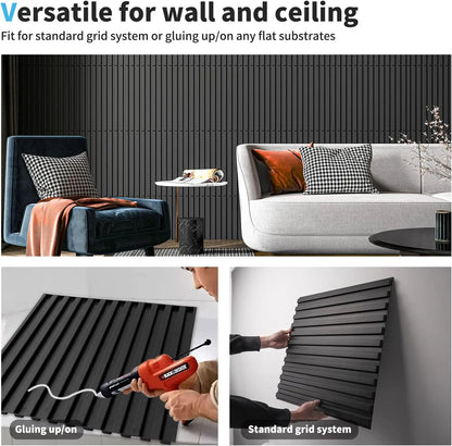 3D PVC Wall Panels 30-Pack 11.8x11.8in Modern Style Fireproof Waterproof
