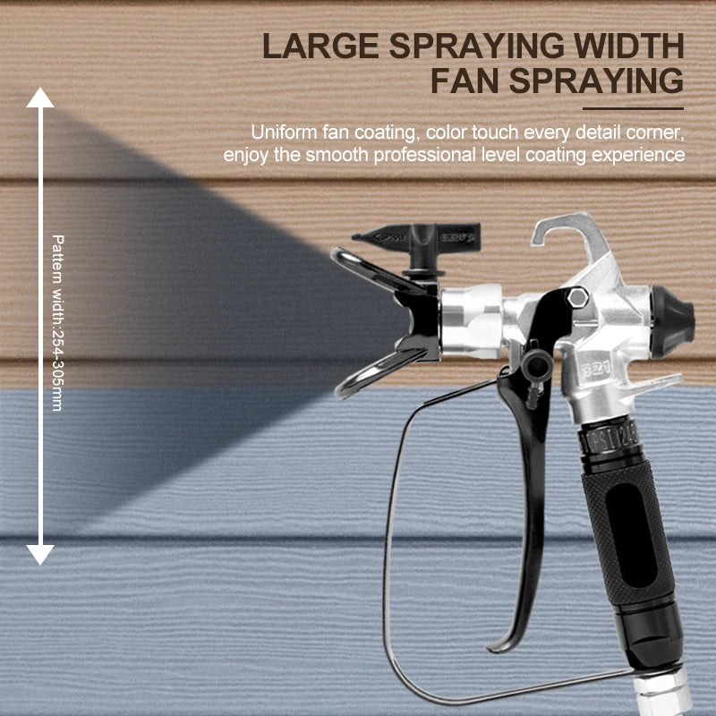 Wide fan spray pattern – Steel Airless Spray Gun with Swivel, 517 Tip