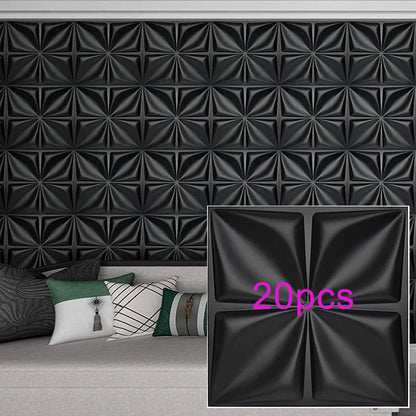3D Geometric PVC Wall Panels 30-Pack 11.8x11.8in Modern Style Waterproof