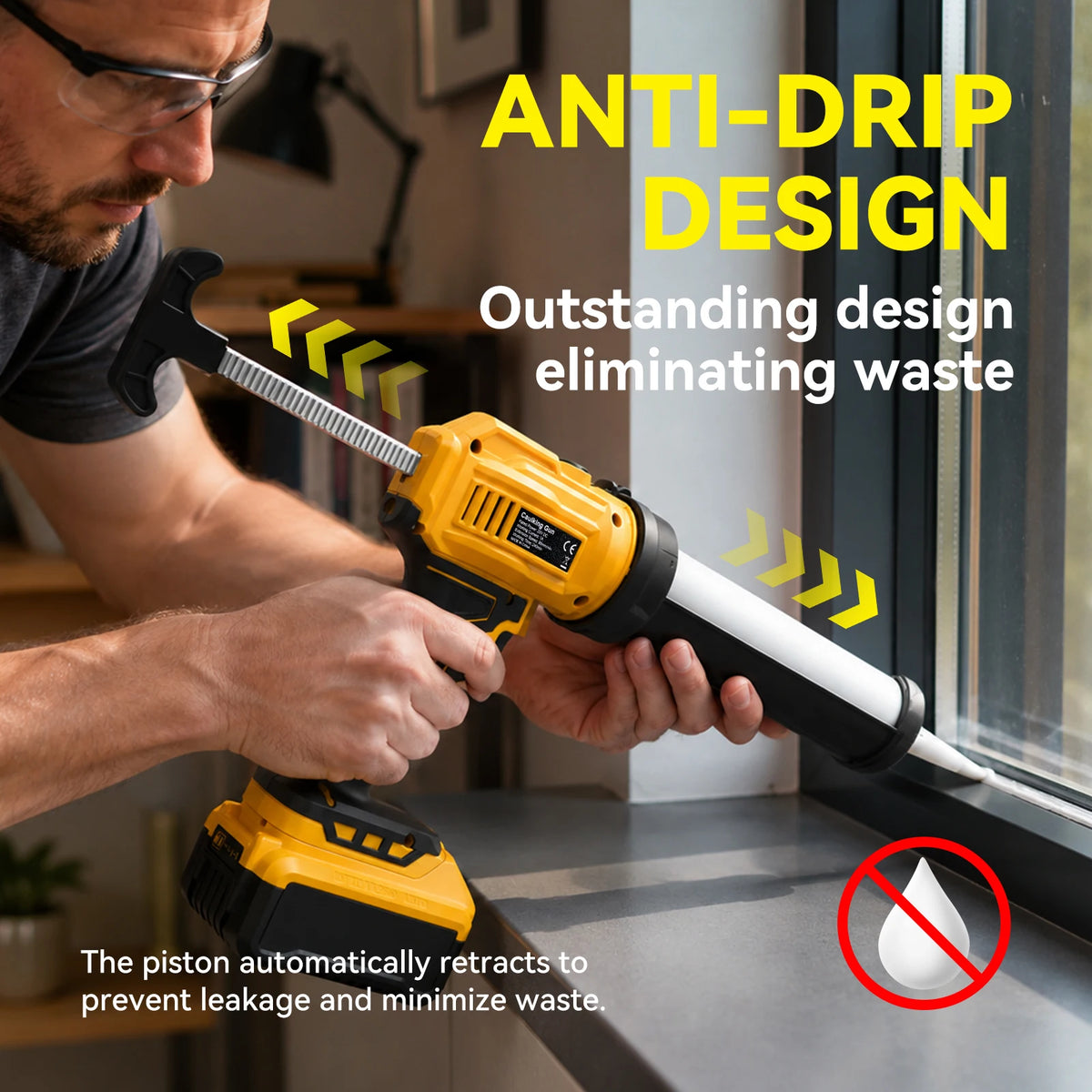 Anti-drip design – DeWalt-compatible