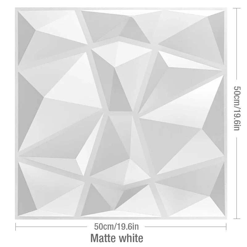 3D Geometric PVC Wall Panel Pack of 12 19.6x19.6in Modern Style