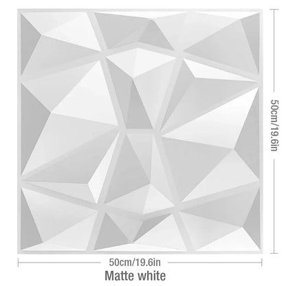 3D Geometric PVC Wall Panel Pack of 12 19.6x19.6in Modern Style