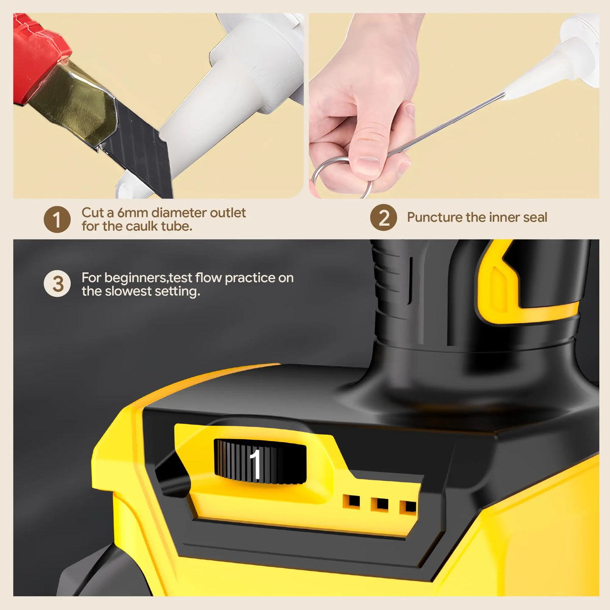 Preparing a sealant tube – DeWalt-compatible