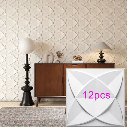 3D Geometric PVC Wall Panels 30-Pack 11.8x11.8in Modern Style Waterproof