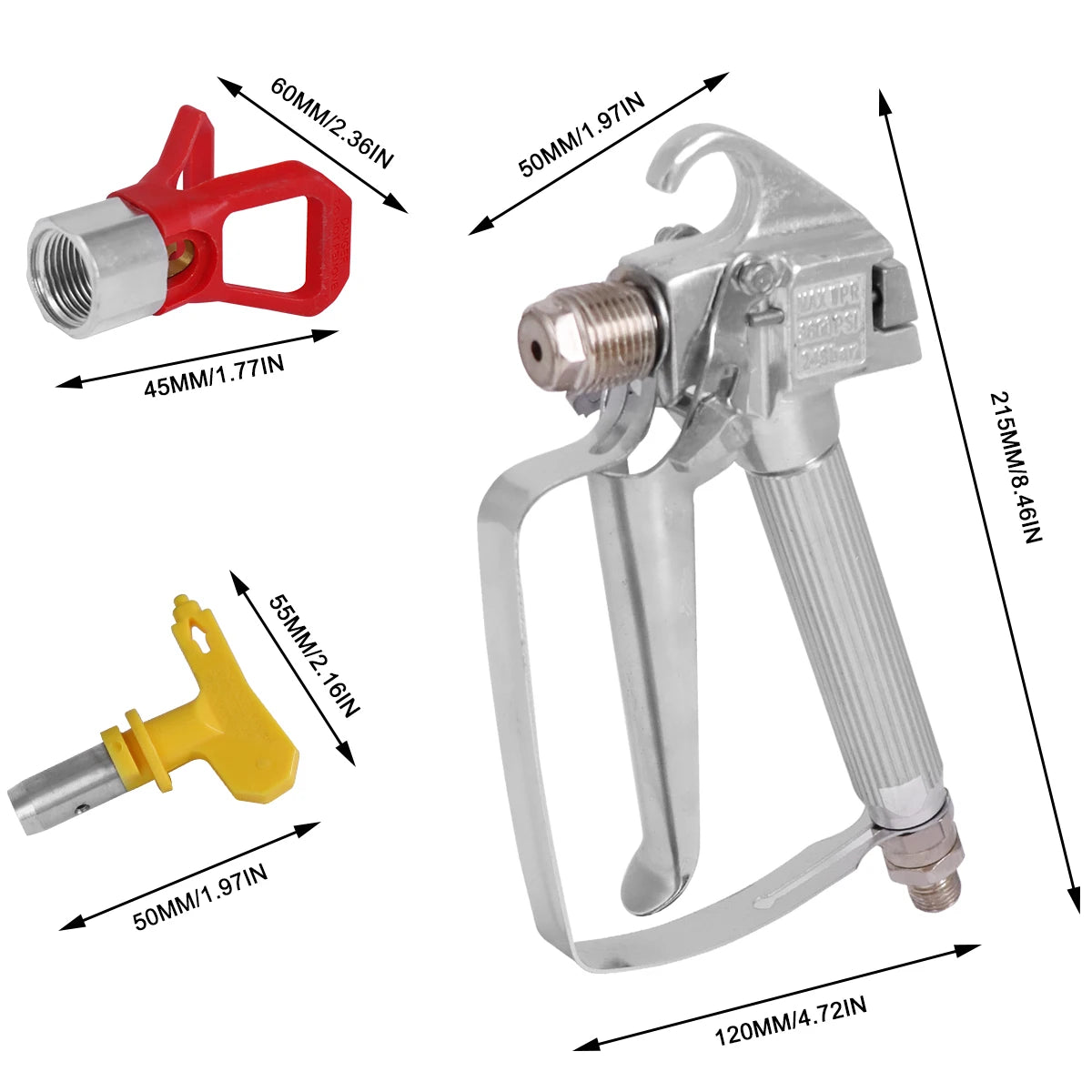 3600 PSI High Pressure Airless Paint Spray Gun with 517 Tip & Nozzle Guard