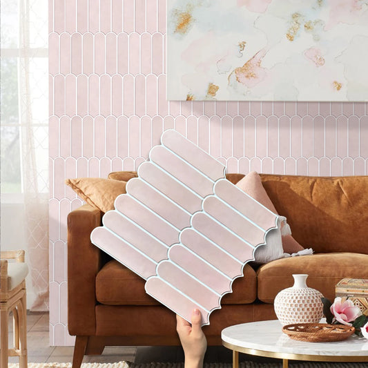 3D Linear Mosaic Peel-and-Stick Wall Panels 10-Pack 9.7sqft Modern Style