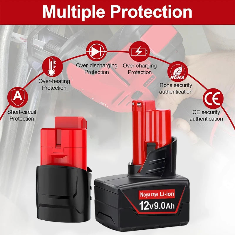 12V Lithium-ion Replacement Battery for M12 Cordless Power Tools