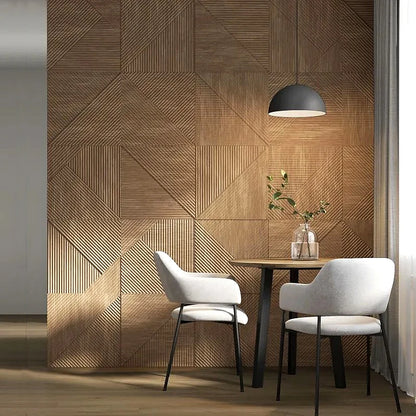 3D Wave Stripe PVC Wall Panel Pack of 4 19.6x19.6in Modern Style