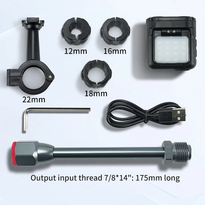 Light with 12, 16, 18 and 22 mm mounts and USB lead – Airless Spray Gun LED Sensor Light, Rechargeable